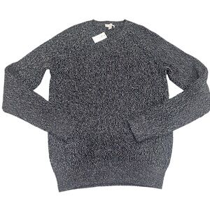 Men's Black Sweater Gray Marled NWT GAP 100% Cotton Crew Neck